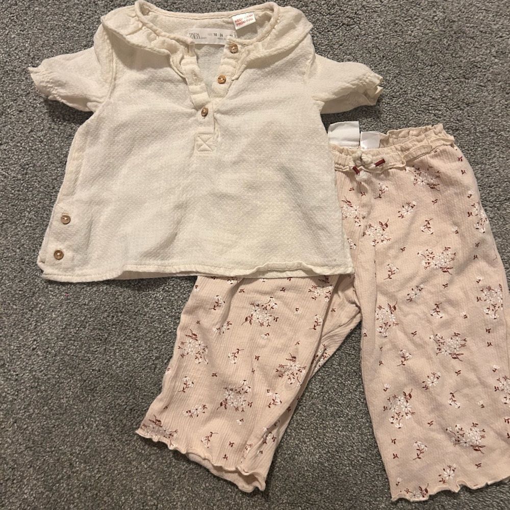 Cute linen baby outfit